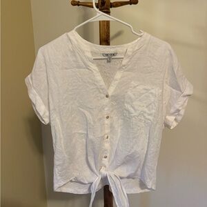 lNic + Zoe Women's White Button-Down Blouse